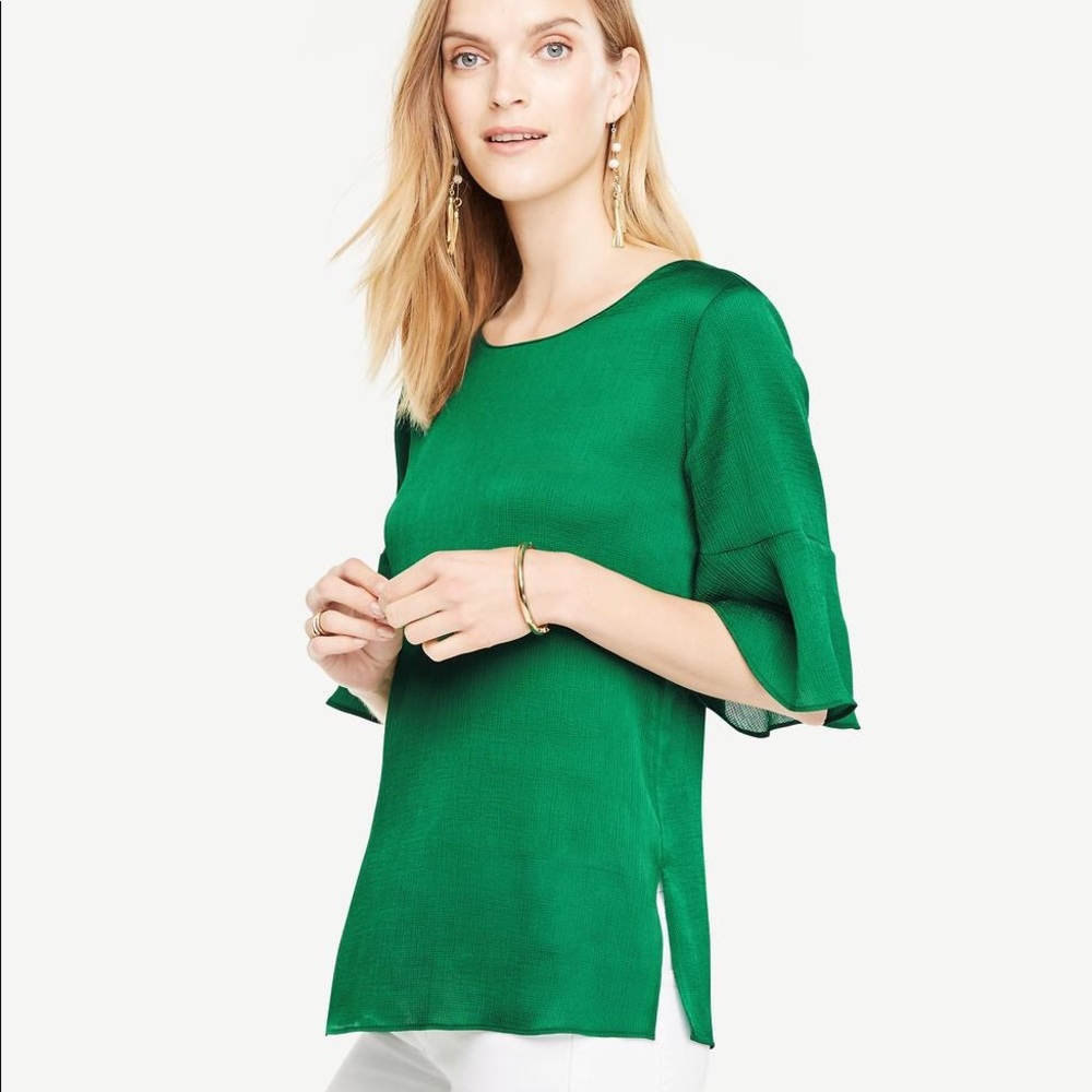 Ann Taylor Flounce Sleeve Top
